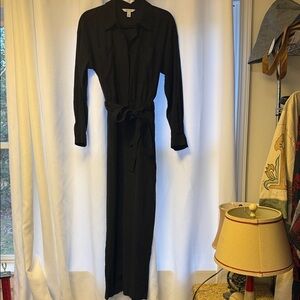 Nine West Elegant Black Long-Sleeve Jumpsuit